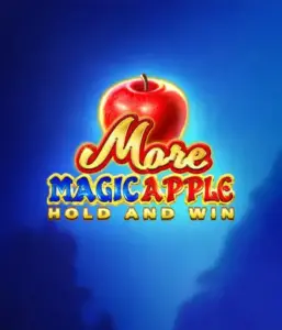 Discover the spellbinding allure of More Magic Apple Hold and Win Slot by 3 Oaks Gaming, featuring a shimmering red apple against a deep blue background. This graphic conveys the enchanting theme with a touch of mystery. Ideal for fans of fantasy, the vibrant color scheme and enticing design ensure it captures attention. 