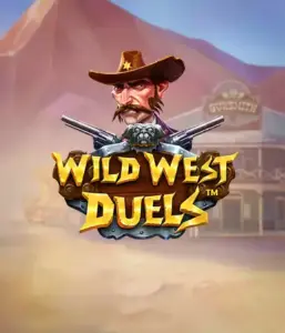  Immerse yourself in the wild world of "Wild West Duels" by Pragmatic Play, featuring a hardened gunslinger ready for a showdown. The image displays a stern cowboy with crossed pistols, framed by a dusty Western town. His sharp gaze and elaborate attire capture the essence of the Old West. The game's title is clearly displayed in an ornate font, enhancing the exciting theme. 