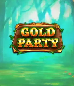 Step into the enchanted forest of the Gold Party game by Pragmatic Play, showcasing a charming wooden sign adorned with golden letters. The background features a misty green forest adding a mystical touch to the slot's theme. Perfect for players who love magical and nature-inspired games, promising a captivating gaming experience. 